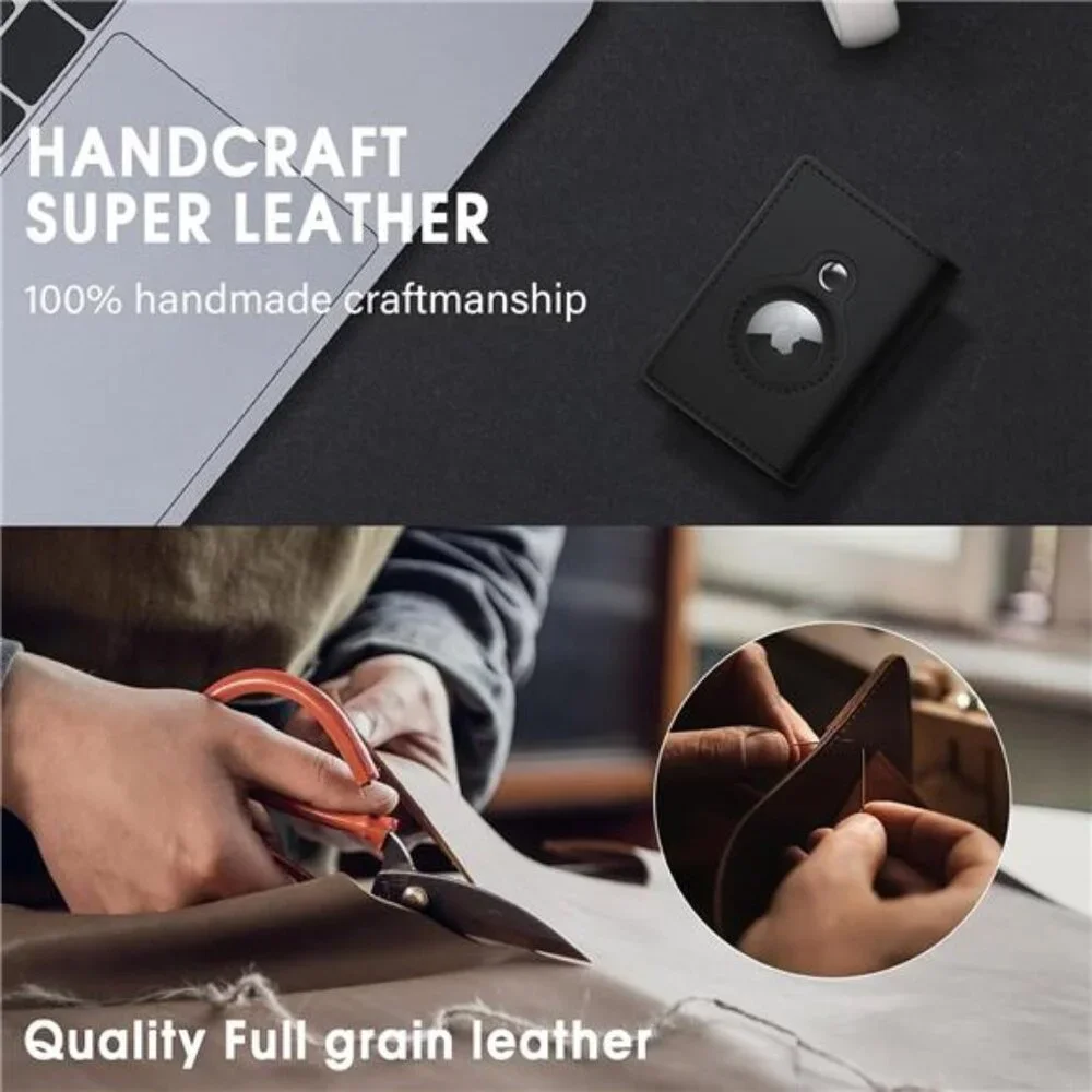 AirTag Wallet Genuine Leather Air Tag Wallet RFID Technology Credit